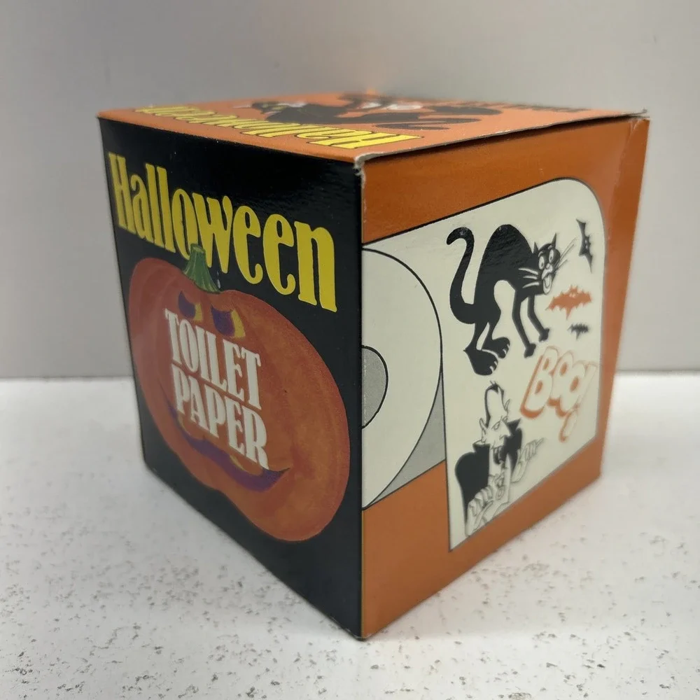vintage 1990 NOS in box Halloween Toilet paper great for party cat bat Dracula